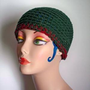 Green And Red Christmas Beanie Hat (one Size)