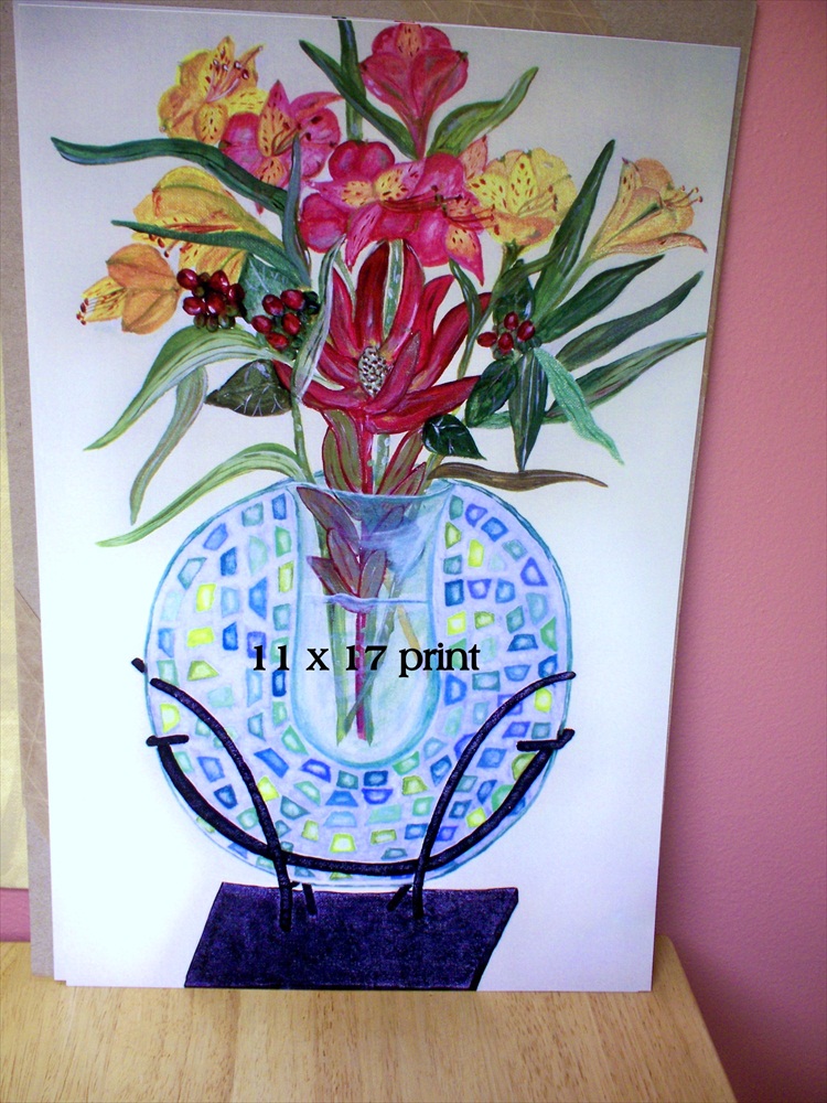 Mosaic Vase 11 X 17 Print