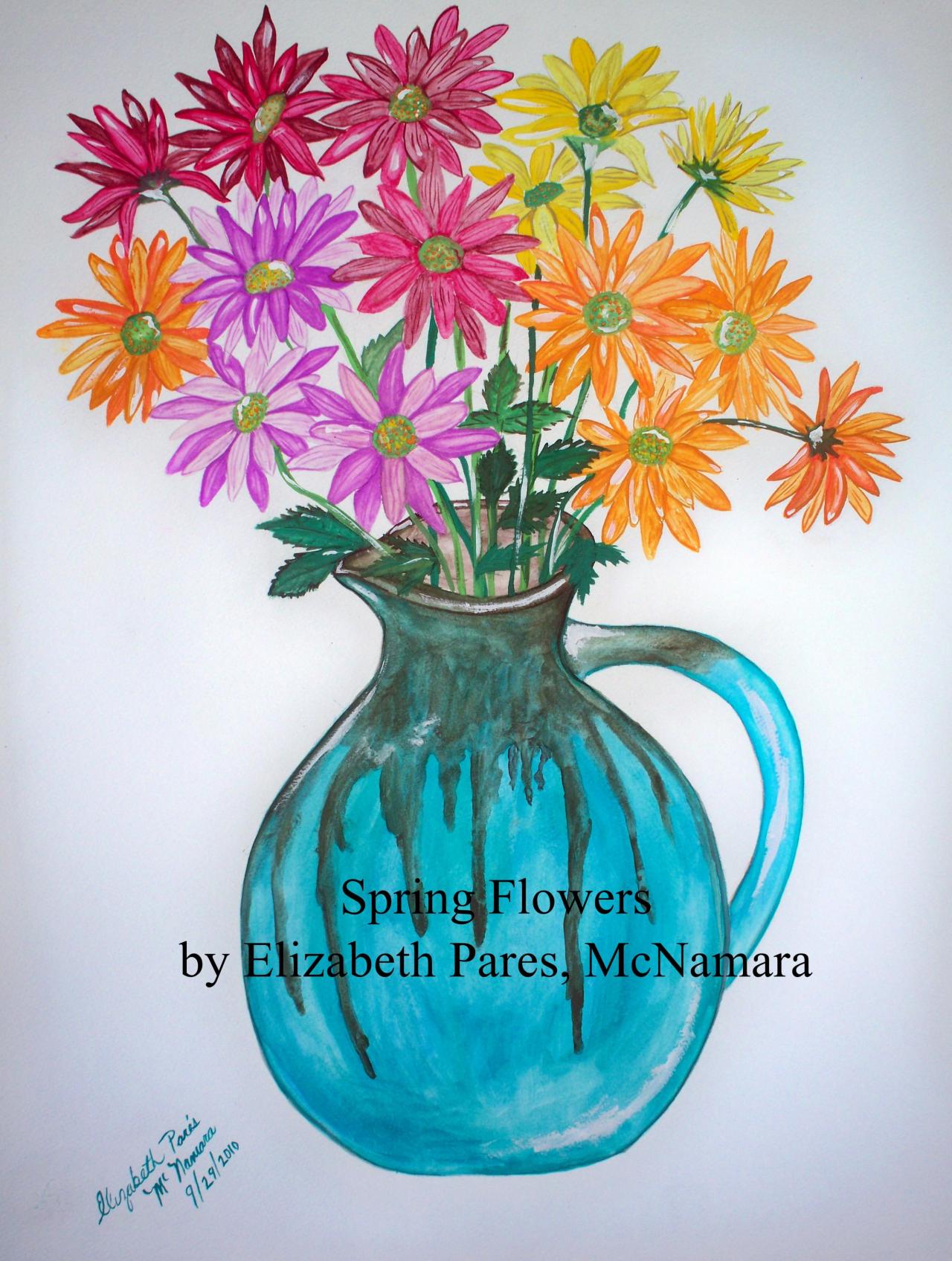 Spring Flowers Signed By Artist 8x10 Print